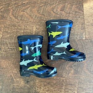 Toddler Boy Shark Print Rain Boots Size 4T